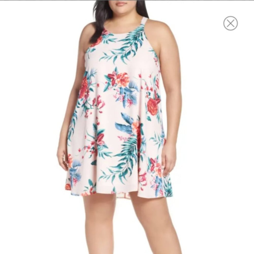 NWT Naples Pink Floral Swing Halter Dress